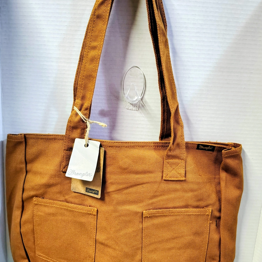 Wrangler Tan Canvas Tote Bag